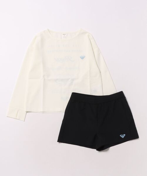 ROXY(ロキシー)の「ROXY キッズ BRIGHT RIDE その他ラッシュガード 【2026年春夏モデル】(ラッシュガード・キッズ・ベージュ/ブラック・140/150/130/110/120)」の2枚目の写真