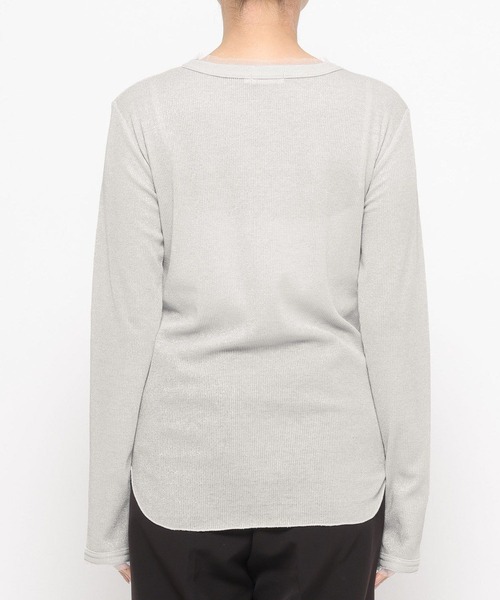 LEPSIM（レプシィム）の「《オフィスライン》チュール付きラメリブLS　647857（Tシャツ/カットソー・レディース・ブラック/グレー・FREE）」の11枚目の写真