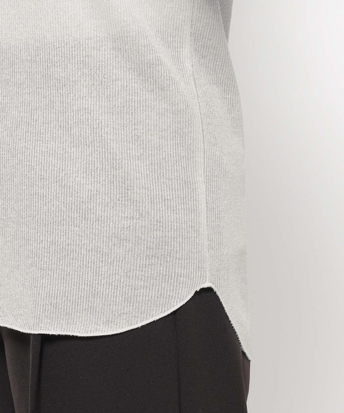 LEPSIM（レプシィム）の「《オフィスライン》チュール付きラメリブLS　647857（Tシャツ/カットソー・レディース・ブラック/グレー・FREE）」の5枚目の写真