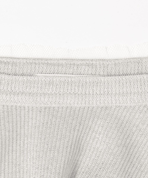 LEPSIM（レプシィム）の「《オフィスライン》チュール付きラメリブLS　647857（Tシャツ/カットソー・レディース・ブラック/グレー・FREE）」の8枚目の写真