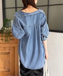 両ポケ前後差デニムシャツ