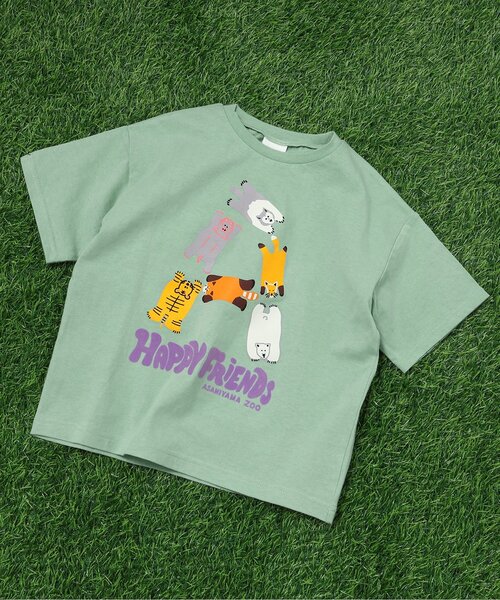 BREEZE（ブリーズ）の「【リンク】旭山動物園応援商品 バリエーションTシャツ（Tシャツ/カットソー・キッズ・チャコール/オレンジ/レインボー/アイボリー/カーキ/ブルー・80/90/100/110/120/130/140）」の4枚目の写真