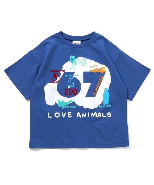 BREEZE（ブリーズ）の「【リンク】旭山動物園応援商品 バリエーションTシャツ（Tシャツ/カットソー・キッズ・チャコール/オレンジ/レインボー/アイボリー/カーキ/ブルー・80/90/100/110/120/130/140）」の7枚目の写真