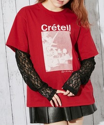《レースレイヤード》Tシャツ／カジュアル×ガーリー／春夏／全3色