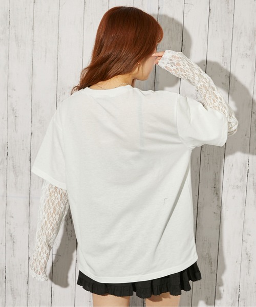 GORGE（ゴージ）の「《レースレイヤード》Tシャツ／カジュアル×ガーリー／春夏／全3色（Tシャツ/カットソー・レディース・レッド/オフホワイト/ブラック・F）」の6枚目の写真