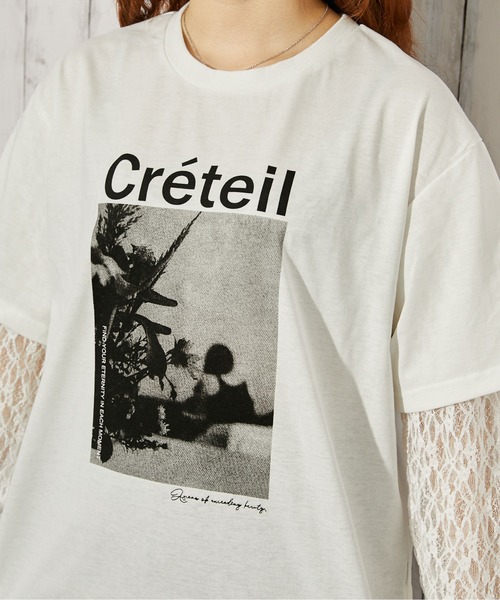 GORGE（ゴージ）の「《レースレイヤード》Tシャツ／カジュアル×ガーリー／春夏／全3色（Tシャツ/カットソー・レディース・レッド/オフホワイト/ブラック・F）」の7枚目の写真
