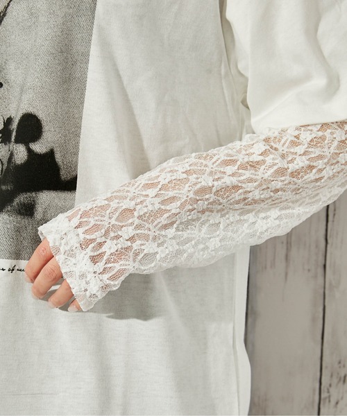 GORGE（ゴージ）の「《レースレイヤード》Tシャツ／カジュアル×ガーリー／春夏／全3色（Tシャツ/カットソー・レディース・レッド/オフホワイト/ブラック・F）」の8枚目の写真