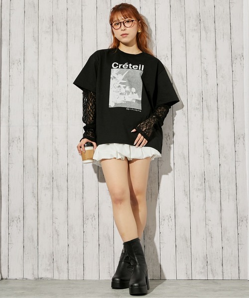 GORGE（ゴージ）の「《レースレイヤード》Tシャツ／カジュアル×ガーリー／春夏／全3色（Tシャツ/カットソー・レディース・レッド/オフホワイト/ブラック・F）」の11枚目の写真
