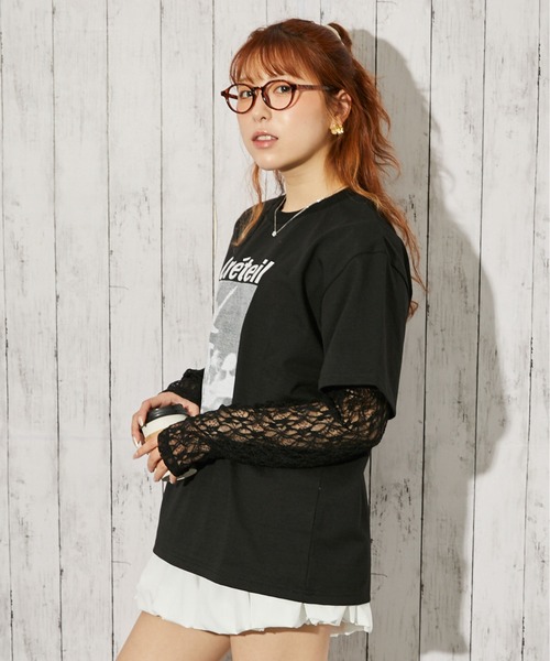 GORGE（ゴージ）の「《レースレイヤード》Tシャツ／カジュアル×ガーリー／春夏／全3色（Tシャツ/カットソー・レディース・レッド/オフホワイト/ブラック・F）」の12枚目の写真