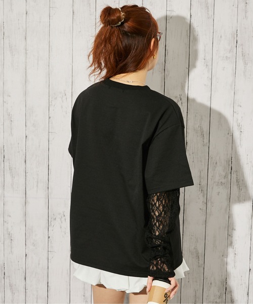 GORGE（ゴージ）の「《レースレイヤード》Tシャツ／カジュアル×ガーリー／春夏／全3色（Tシャツ/カットソー・レディース・レッド/オフホワイト/ブラック・F）」の13枚目の写真