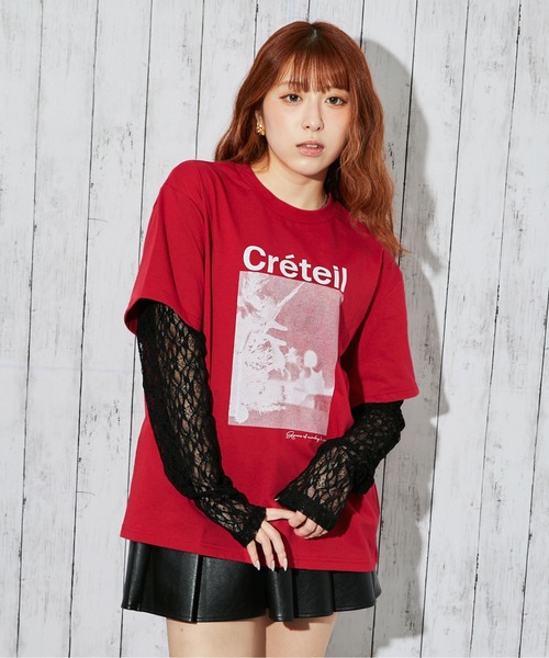 GORGE（ゴージ）の「《レースレイヤード》Tシャツ／カジュアル×ガーリー／春夏／全3色（Tシャツ/カットソー・レディース・レッド/オフホワイト/ブラック・F）」の14枚目の写真