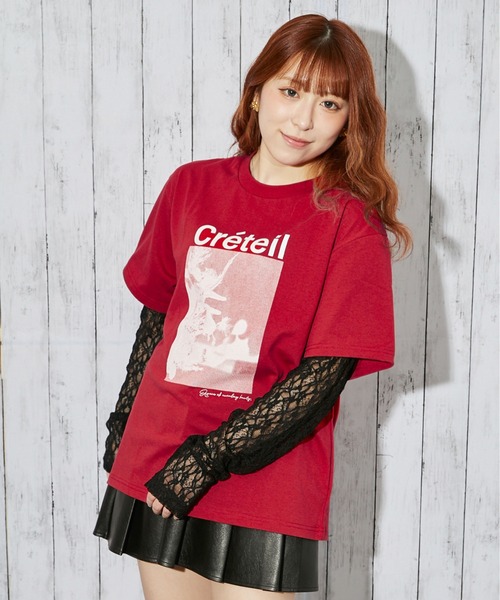 GORGE（ゴージ）の「《レースレイヤード》Tシャツ／カジュアル×ガーリー／春夏／全3色（Tシャツ/カットソー・レディース・レッド/オフホワイト/ブラック・F）」の15枚目の写真