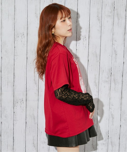 GORGE（ゴージ）の「《レースレイヤード》Tシャツ／カジュアル×ガーリー／春夏／全3色（Tシャツ/カットソー・レディース・レッド/オフホワイト/ブラック・F）」の16枚目の写真