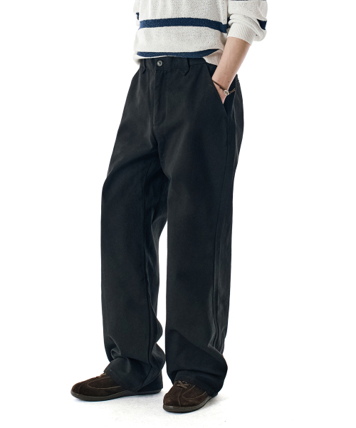 SECONDMONO（セカンドモノローグ）の「Semi Wide Twill Cotton Chino Pants [BLACK]_SEPT051BLACK（その他パンツ・レディース・その他・26/28/30/32/34）」の4枚目の写真