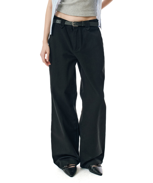 SECONDMONO（セカンドモノローグ）の「Semi Wide Twill Cotton Chino Pants [BLACK]_SEPT051BLACK（その他パンツ・レディース・その他・26/28/30/32/34）」の6枚目の写真