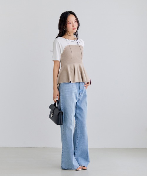 VIS(ビス)の「ペプラムサマーニットドッキングカットソー/イージーケア(Tシャツ/カットソー・レディース・ブラック/ベージュ/サックスブルー・FREE)」の17枚目の写真