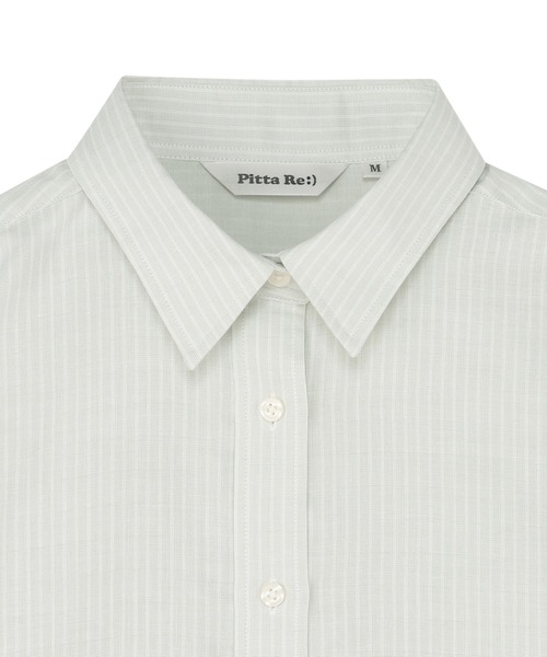 TOKYO SHIRTS(トウキョウシャツ)の「【Pitta Re:)】ふわっとガーゼシャツ レギュラーシルエット 七分袖 綿100% レディース カジュアルシャツ(シャツ/ブラウス・レディース・グリーン・S/M/L)」の3枚目の写真