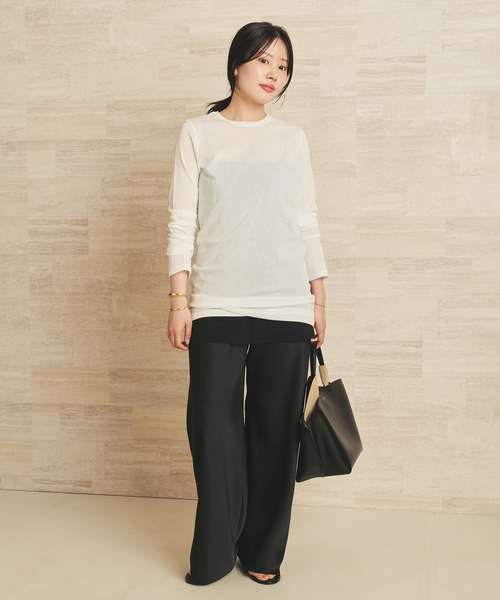 plage(プラージュ)の「《追加》LIGHT SHEER LONG Tシャツ 2(Tシャツ/カットソー・レディース・ホワイト・FREE)」の5枚目の写真