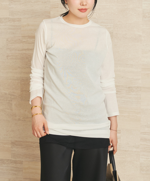 追加》LIGHT SHEER LONG Tシャツ 2（Tシャツ/カットソー）｜Plage