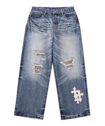 SUPPLIER / サプライヤー Cross Leather Patch Baggy Denim