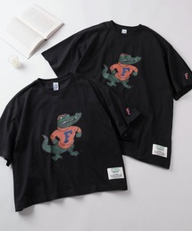 【71】【DISCUS/ディスカス】U.S.COLLEGEコラボ ショート丈/レギュラー丈 マスコットデザイン プリントTシャツ/レディース