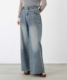 LUCA/LADY LUCK LUCA | LC/LLL ツイルウエスト裁ち切りワイドパンツ/ワイドデニムパンツ(デニムパンツ)