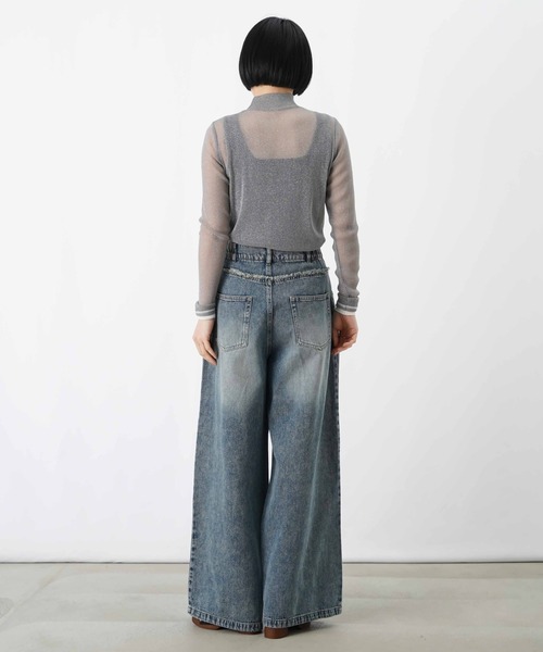 LUCA/LADY LUCK LUCA（ルカ/レディラックルカ）の「LC/LLL ツイルウエスト裁ち切りワイドパンツ/ワイドデニムパンツ（デニムパンツ・レディース・サックスブルー/ブルー・FREE）」の12枚目の写真
