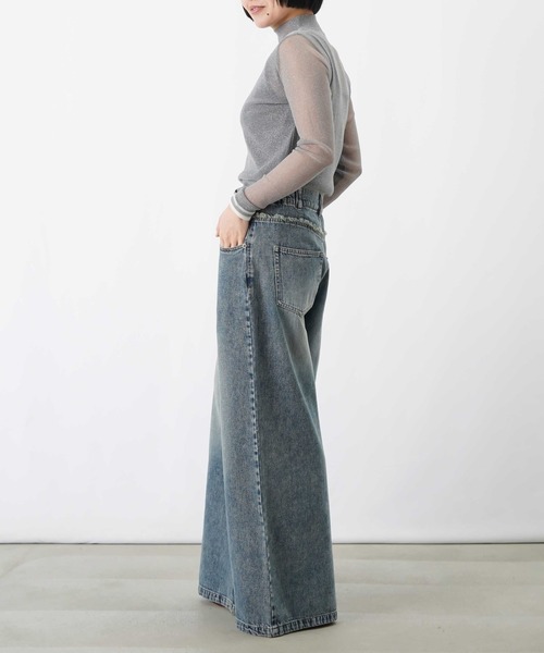 LUCA/LADY LUCK LUCA（ルカ/レディラックルカ）の「LC/LLL ツイルウエスト裁ち切りワイドパンツ/ワイドデニムパンツ（デニムパンツ・レディース・サックスブルー/ブルー・FREE）」の9枚目の写真