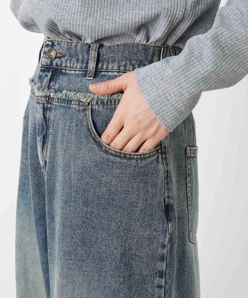 LUCA/LADY LUCK LUCA（ルカ/レディラックルカ）の「LC/LLL ツイルウエスト裁ち切りワイドパンツ/ワイドデニムパンツ（デニムパンツ・レディース・サックスブルー/ブルー・FREE）」の15枚目の写真