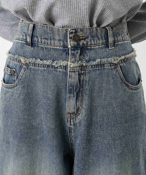 LUCA/LADY LUCK LUCA（ルカ/レディラックルカ）の「LC/LLL ツイルウエスト裁ち切りワイドパンツ/ワイドデニムパンツ（デニムパンツ・レディース・サックスブルー/ブルー・FREE）」の16枚目の写真