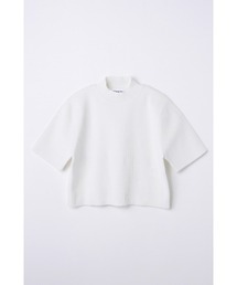 hi-neck cropped pullover