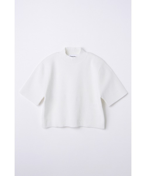 nagonstans(ナゴンスタンス)の「hi-neck cropped pullover(ニット/セーター・レディース・ブラック/ホワイト/ライム・MEDIUM)」の2枚目の写真