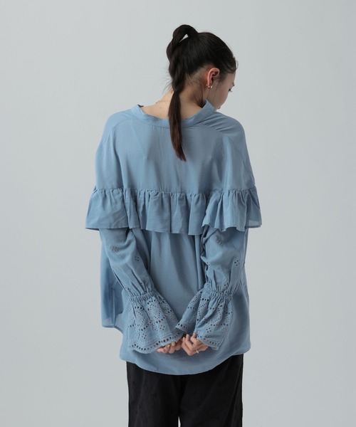 LEPSIM(レプシィム)の「カットワーク刺繍長袖ブラウス 634343(シャツ/ブラウス・レディース・オフホワイト/ブラック・FREE)」の10枚目の写真