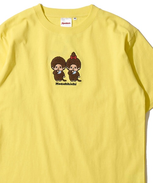 ADPOSION（アドポーション）の「【Monchhichi / モンチッチ】フロント刺繍クルーネックTシャツ（Tシャツ/カットソー・レディース・イエロー/ホワイト/ブラック/ピンク・MEDIUM/SMALL/LARGE）」の3枚目の写真