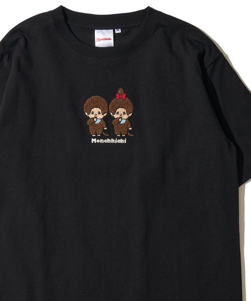 ADPOSION（アドポーション）の「【Monchhichi / モンチッチ】フロント刺繍クルーネックTシャツ（Tシャツ/カットソー・レディース・イエロー/ホワイト/ブラック/ピンク・MEDIUM/SMALL/LARGE）」の2枚目の写真
