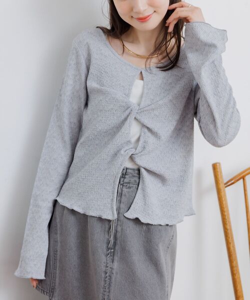 RETRO GIRL（レトロガール）の「ツイストデザインCT（Tシャツ/カットソー・レディース・ピンク/ナチュラル/ブルー・FREE）」の2枚目の写真