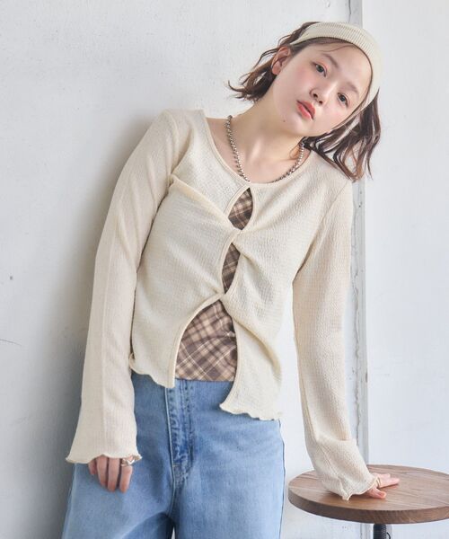 RETRO GIRL（レトロガール）の「ツイストデザインCT（Tシャツ/カットソー・レディース・ピンク/ナチュラル/ブルー・FREE）」の4枚目の写真