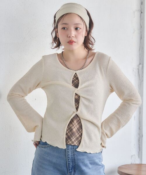 RETRO GIRL（レトロガール）の「ツイストデザインCT（Tシャツ/カットソー・レディース・ピンク/ナチュラル/ブルー・FREE）」の11枚目の写真