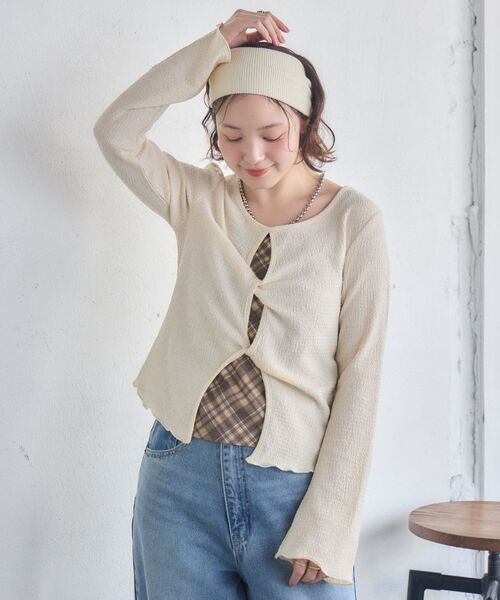 RETRO GIRL（レトロガール）の「ツイストデザインCT（Tシャツ/カットソー・レディース・ピンク/ナチュラル/ブルー・FREE）」の12枚目の写真