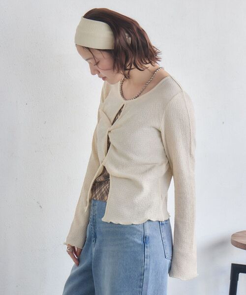 RETRO GIRL（レトロガール）の「ツイストデザインCT（Tシャツ/カットソー・レディース・ピンク/ナチュラル/ブルー・FREE）」の15枚目の写真