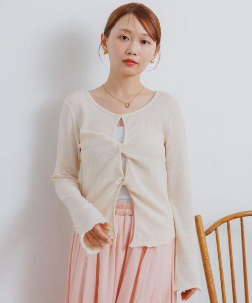 RETRO GIRL（レトロガール）の「ツイストデザインCT（Tシャツ/カットソー・レディース・ピンク/ナチュラル/ブルー・FREE）」の16枚目の写真