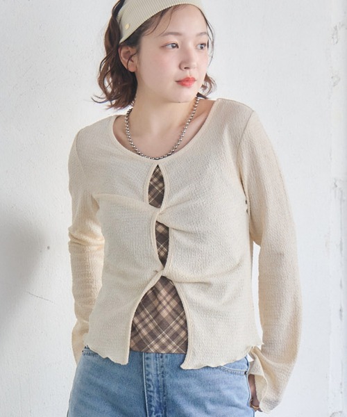 RETRO GIRL(レトロガール)の「ツイストデザインカットソー(Tシャツ/カットソー・レディース・ピンク/ナチュラル/ブルー・FREE)」の2枚目の写真