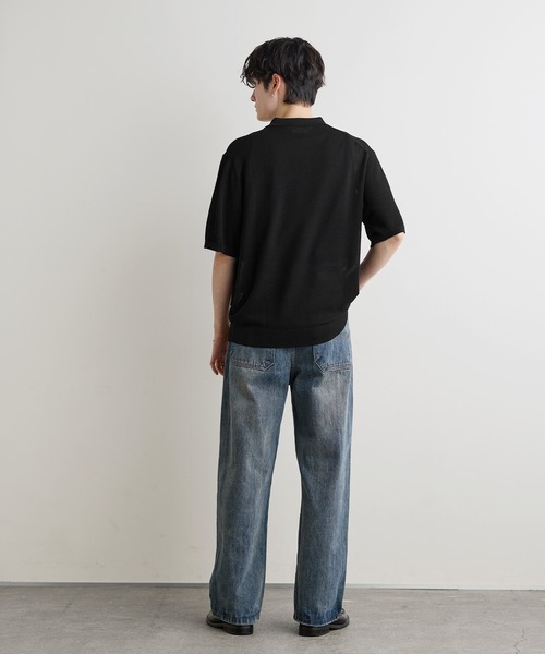 ASTRONOMY（アストロノミー）の「Buyer's Select / 【接触冷感 】14G 鹿の子編み ルーズサイズポロ（ポロシャツ・メンズ・ブラック/グレイッシュベージュ/チャコール・M/L）」の10枚目の写真