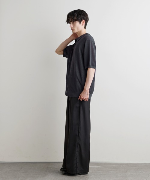 ASTRONOMY（アストロノミー）の「Buyer's Select / 【接触冷感 】14G 鹿の子編み ルーズサイズポロ（ポロシャツ・メンズ・ブラック/グレイッシュベージュ/チャコール・M/L）」の14枚目の写真