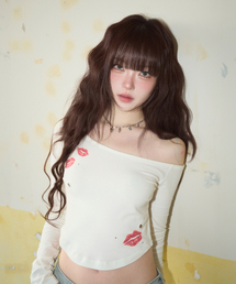 CHERRYQUIRI（チェリーキュリー）の「love bite one shoulder - white（Tシャツ/カットソー）」