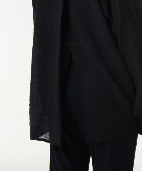 MUSINSA STANDARD WOMAN（ムシンサスタンダードウーマン）の「ウィメンズオーバーサイズシアークリンケルシャツ[ブラック]（シャツ/ブラウス・レディース・その他・SMALL/MEDIUM/LARGE/X-SMALL）」の6枚目の写真