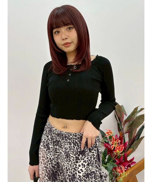 EVRIS（エヴリス）の「レーストリミングオフショルニットトップス 春服（ニット/セーター・レディース・ブラック/ホワイト/イエロー・FREE）」の8枚目の写真