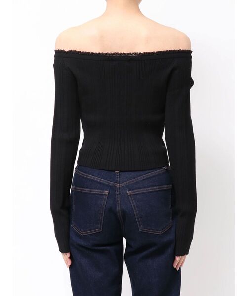 EVRIS（エヴリス）の「レーストリミングオフショルニットトップス 春服（ニット/セーター・レディース・ブラック/ホワイト/イエロー・FREE）」の21枚目の写真