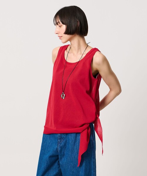 UNITED ARROWS(ユナイテッドアローズ)の「ノット 2WAY タンクトップ(タンクトップ・レディース・ブラック/レッド・FREE)」の1枚目の写真
