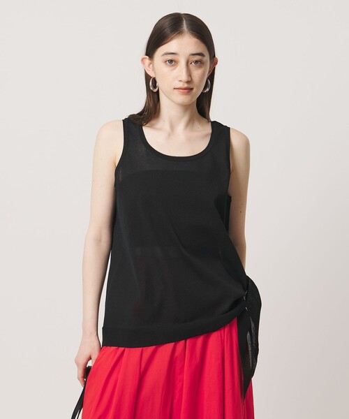 UNITED ARROWS(ユナイテッドアローズ)の「ノット 2WAY タンクトップ(タンクトップ・レディース・ブラック/レッド・FREE)」の2枚目の写真